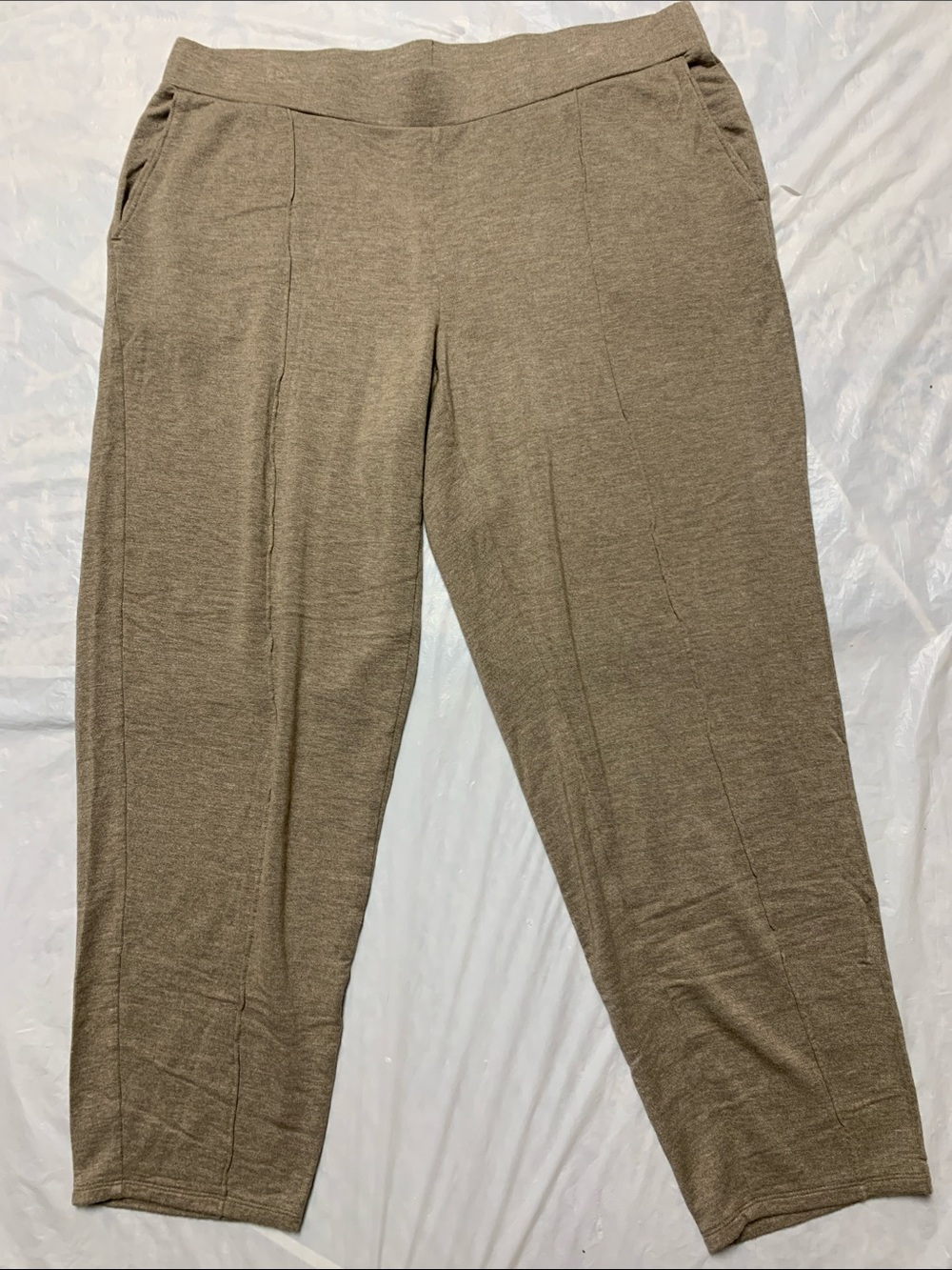J Jill Tranquility Fleece Tan Pull On Pants With Pockets Size XL